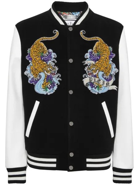 Philipp Plein бомбер с нашивками, черный