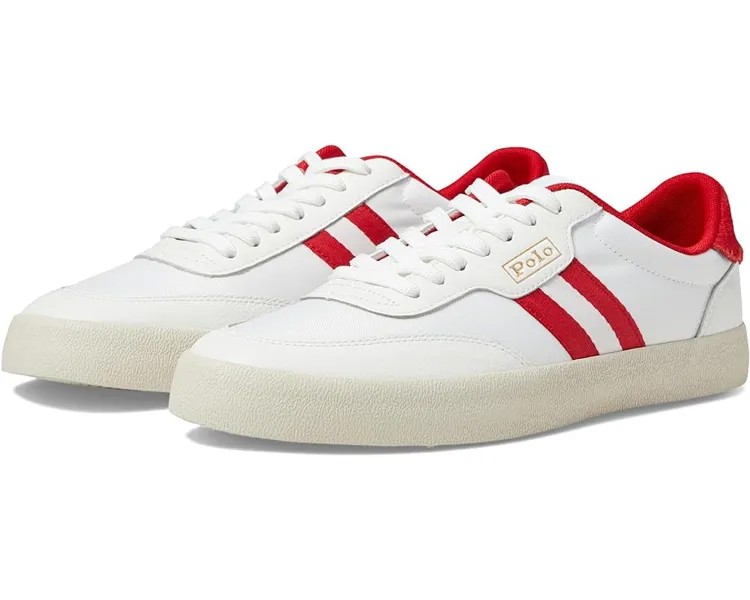 Кроссовки Polo Ralph Lauren Court Low-Top Sneaker, цвет Off-White/Red