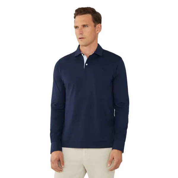 Поло Hackett Woven Trim Long, синий