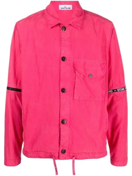 Куртка-рубашка с логотипом Stone Island, розовый