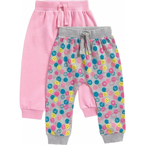 Брюки спортивные mothercare, размер 140, розовый/серый
