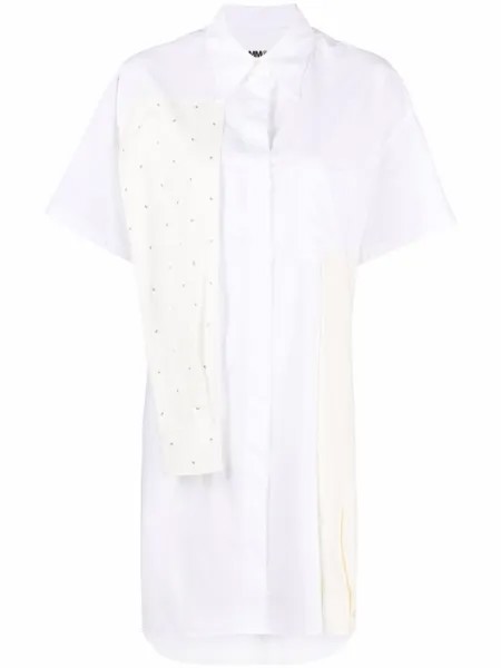 Деконструированное платье-рубашка MM6 Maison Margiela, белый