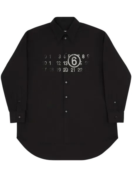 MM6 Maison Margiela рубашка с принтом, черный