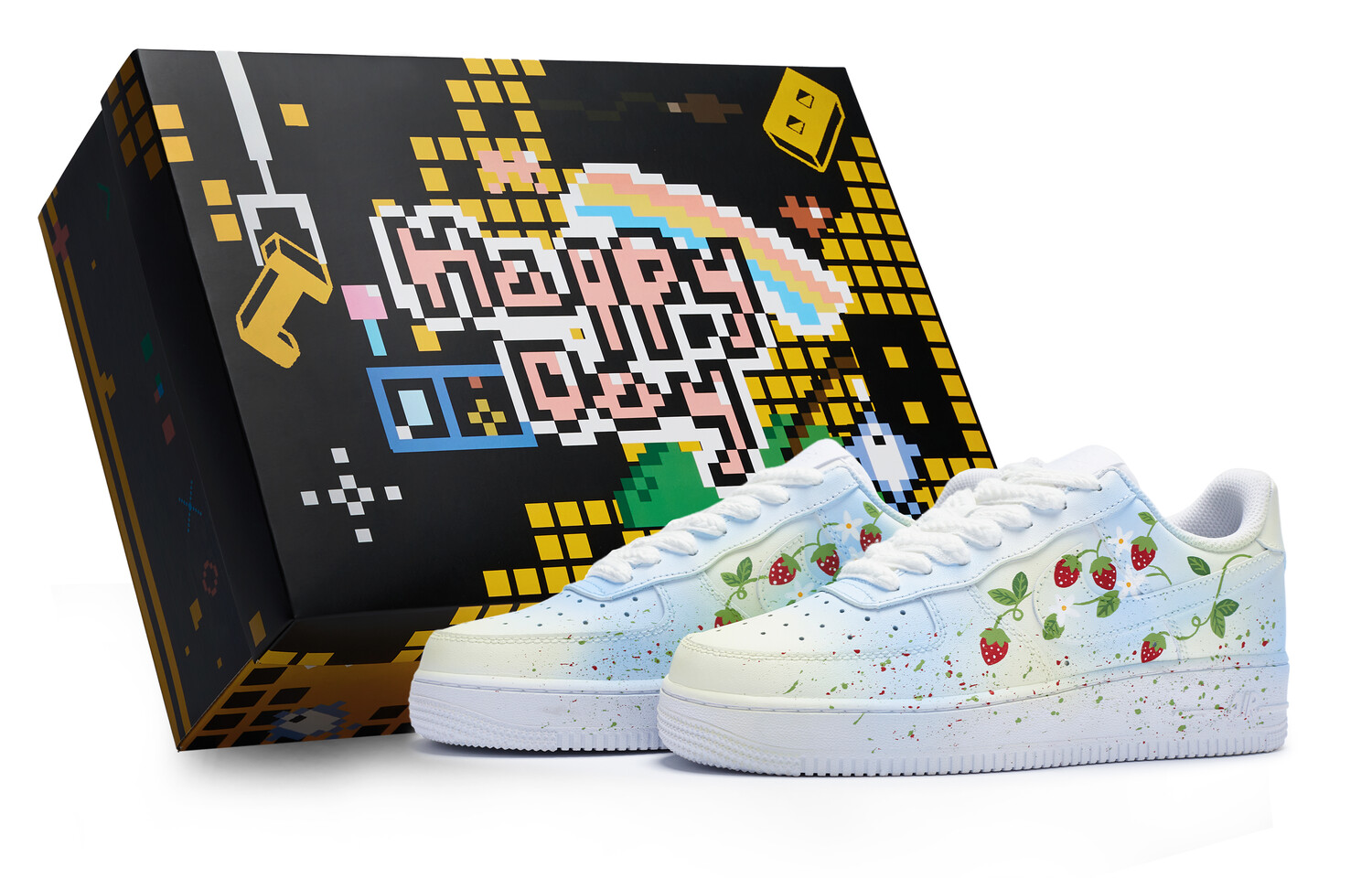 Кроссовки Nike Air Force 1 Skateboarding Shoes Women's Low-top Red, синий/зеленый/красный