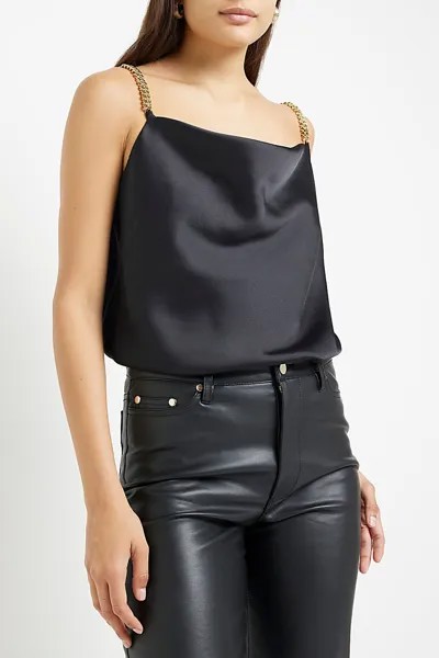 Майка с воротником-хомутом River Island, черный