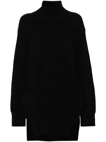 Jil Sander шерстяной джемпер с крупной резинкой, черный