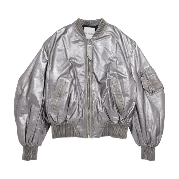 Куртка The Attico Metallic Bomber 'Silver', серебряный