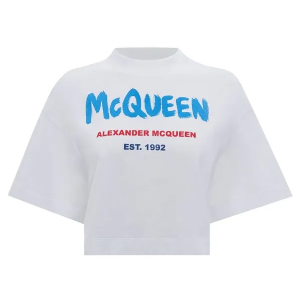 Футболка Alexander McQueen Graffiti T-Shirt 'White/Multicolor', белый