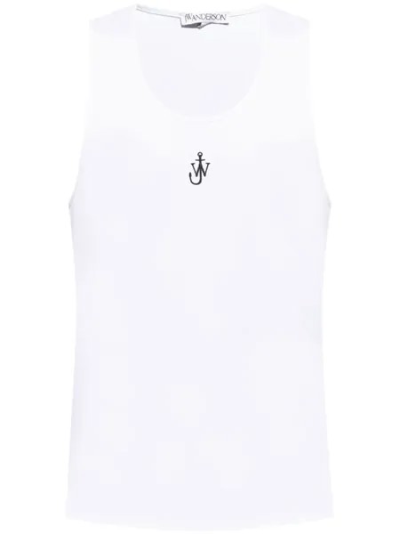 JW Anderson майка из хлопка с логотипом якоря, белый