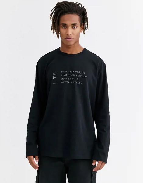 Черный лонгслив Topman