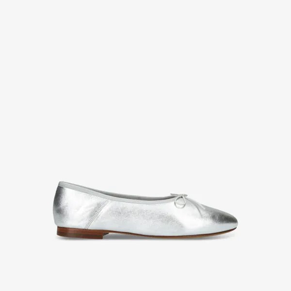 Кожаные балетки Dream ballerina Mansur Gavriel, серебряный