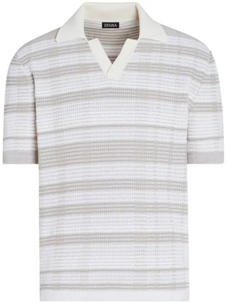 Zegna рубашка поло в полоску, белый