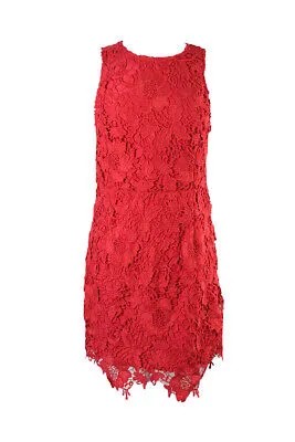 Красное кружевное платье без рукавов Kensie M