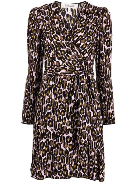 DVF Diane von Furstenberg платье Charlene с запахом и леопардовым принтом