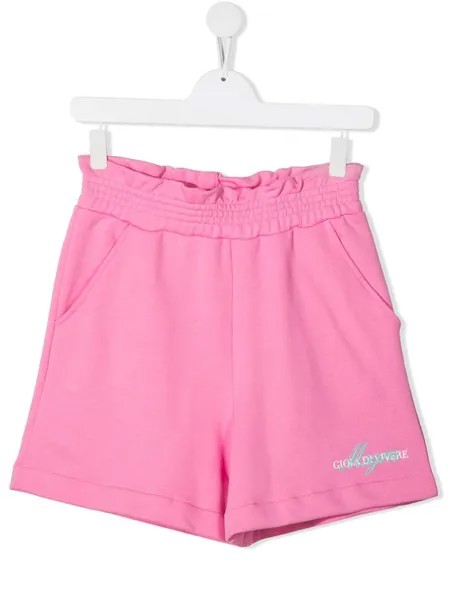 MSGM Kids шорты с вышитым логотипом