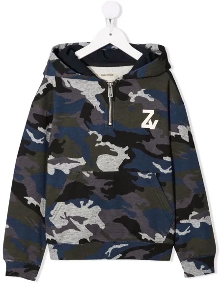 Zadig & Voltaire Kids худи с камуфляжным принтом