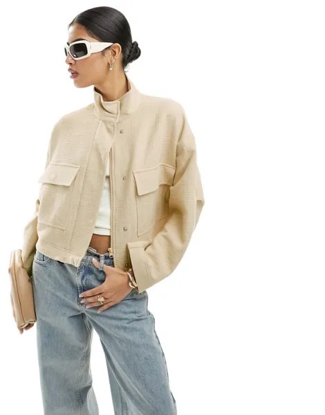 Текстурированная хлопковая куртка ASOS DESIGN с камнями