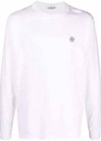 Stone Island топ с длинными рукавами и нашивкой-логотипом