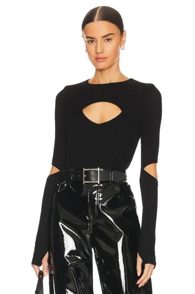 Топ Michael Lauren Houston Long Sleeve Fitted, черный