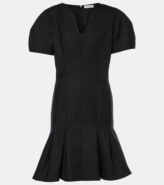 Платье миди из шерстяного габардина Nina Ricci, черный