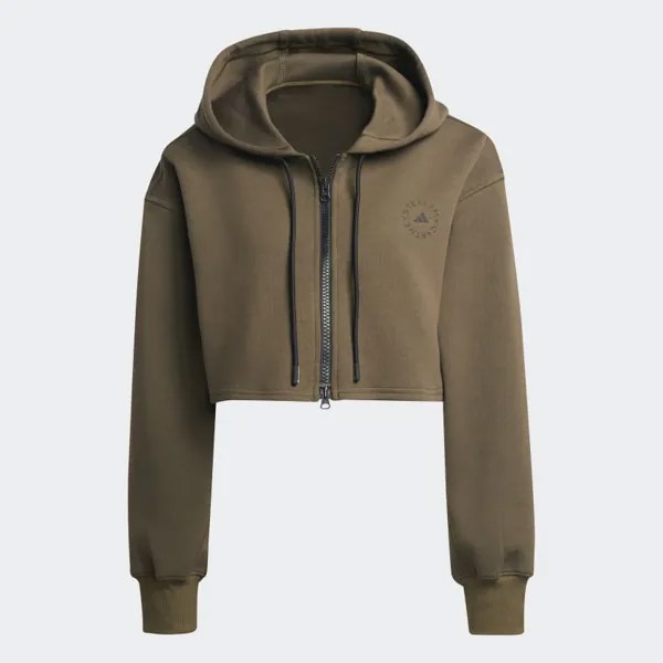 Худи adidas by Stella McCartney SC Cropped Full Zip, темный/хаки