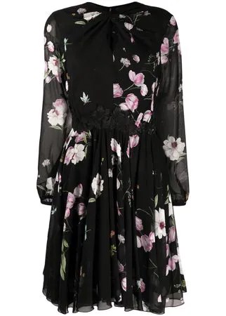 Giambattista Valli полупрозрачное платье с цветочным принтом