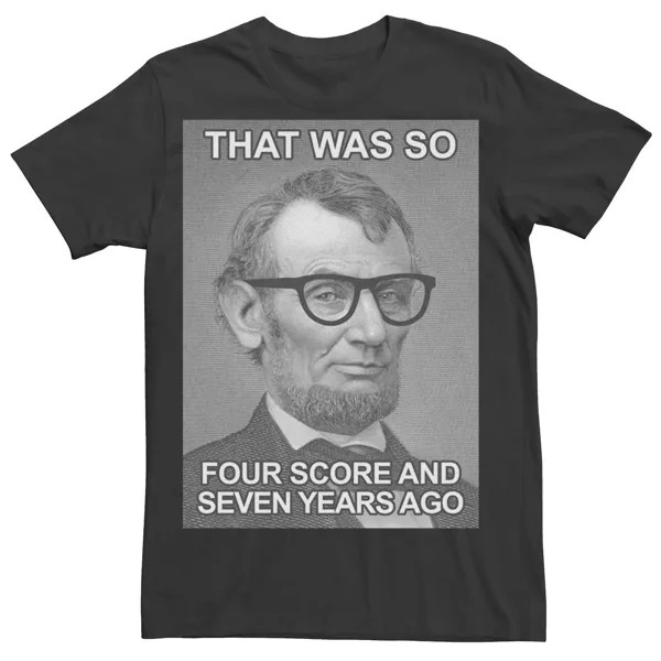Мужская футболка Hipster с рисунком Abe Lincoln Licensed Character