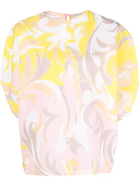 Emilio Pucci блузка с V-образным вырезом и принтом Tropicana
