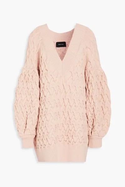 Свитер косой вязки Simone Rocha, пастельно-розовый