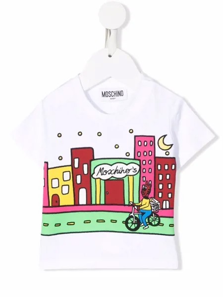 Moschino Kids футболка с графичным принтом