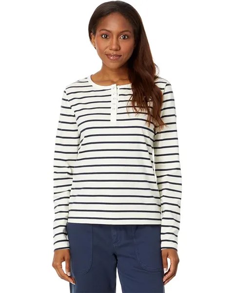 Футболка L.L.Bean Signature Rangeley Cotton Henley, цвет Sailcloth Stripe