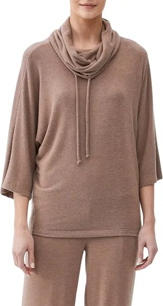 Толстовка Michael Stars Charlie Madison Brushed Jersey Drape Turtleneck Elbow Sleeve Top, цвет Heather Woodchip