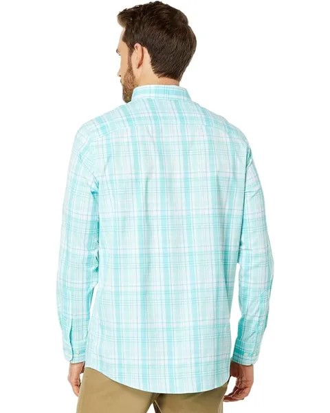 Рубашка Southern Tide Long Sleeve Intercoastal Palm Canyon Plaid Sport Shirt, цвет Baltic Teal