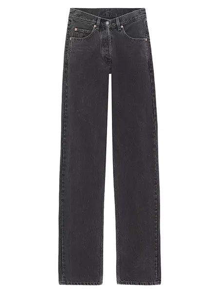 Джинсовые длинные мешковатые джинсы с V-образной талией Saint Laurent, черный