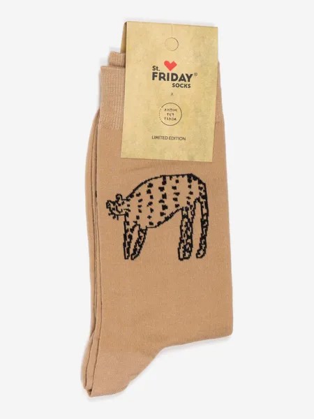 Носки St. Friday Socks - Леопард бежевый, Бежевый