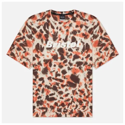 Мужская футболка F.C. Real Bristol Relax Fit Tie Dye Authnetic Logo оранжевый , Размер L