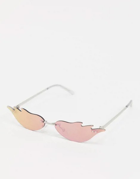 Модные очки с блестящими стеклами ASOS DESIGN-Серебряный