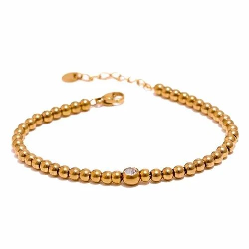 Браслет-цепочка SORONA, циркон, Swarovski Zirconia, фианит, 1 шт., размер 20 см, размер one size, золотистый