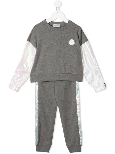 Moncler Enfant спортивный костюм со вставками и нашивкой-логотипом