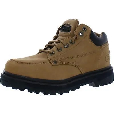 Мужские повседневные кожаные ботинки Skechers Mariners Taupe, размер 8,5, средний (D) BHFO 6338