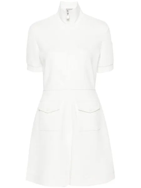 Moncler платье мини с нашивкой-логотипом, белый
