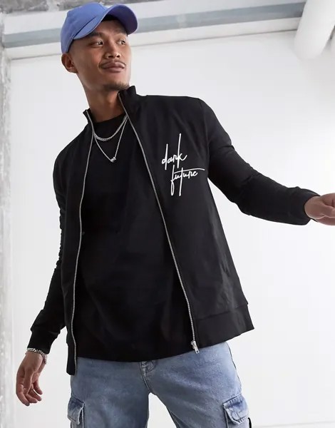Обтягивающая олимпийка ASOS x Dark Future-Черный