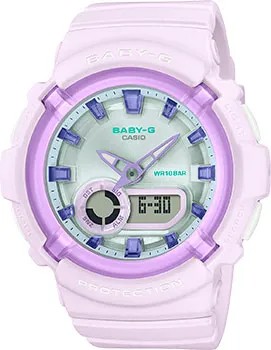 Японские наручные  женские часы Casio BGA-280SW-6A. Коллекция Baby-G