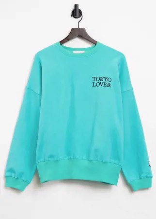 Свитшот в стиле oversized с принтом-надписью 