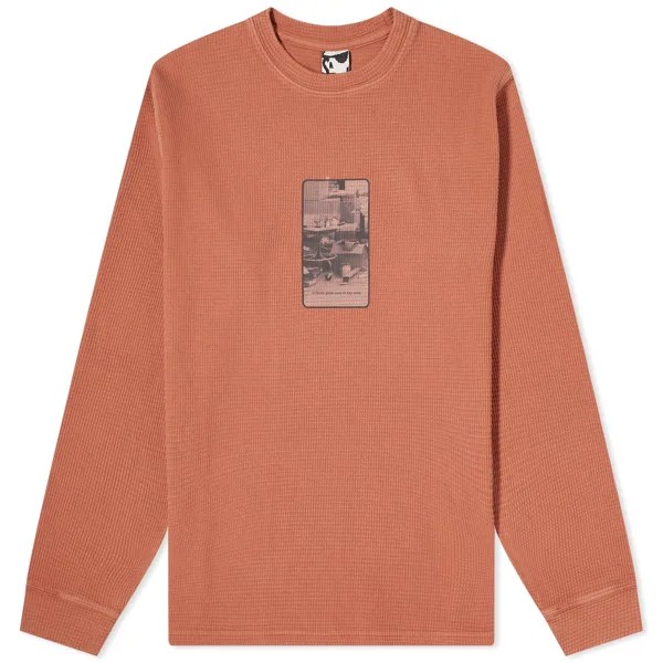 Лонгслив Gr10K Heavy Waffle Long Sleeve T-Shirt, цвет Upupa Red