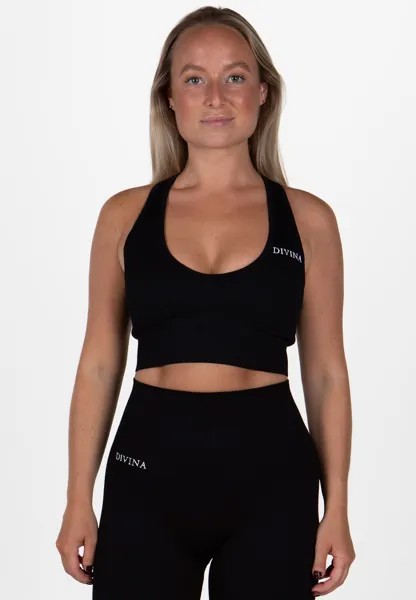 Спортивный бюстгальтер средней поддержки WAVY Divina, цвет black