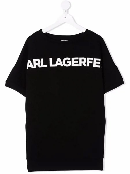 Karl Lagerfeld Kids платье-футболка с логотипом