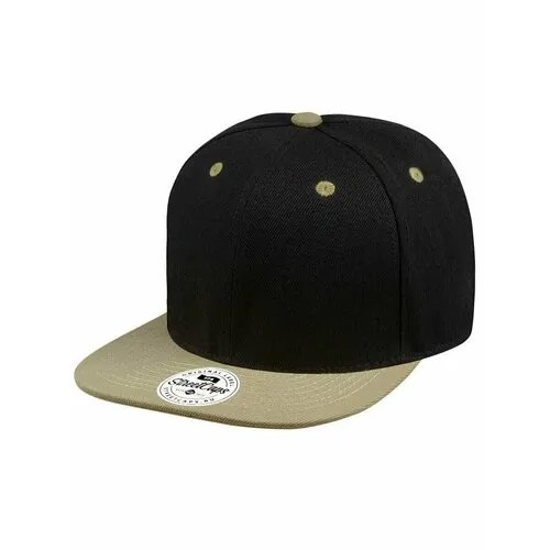Бейсболка Street caps, размер 54/60, бежевый, черный