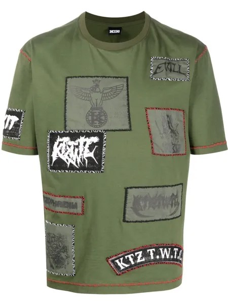 Ktz футболка с нашивками, зеленый