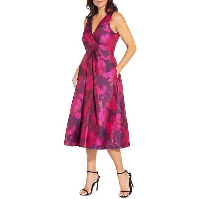 Женское розовое вечернее платье миди цвета металлик Aidan Mattox 2 BHFO 8833